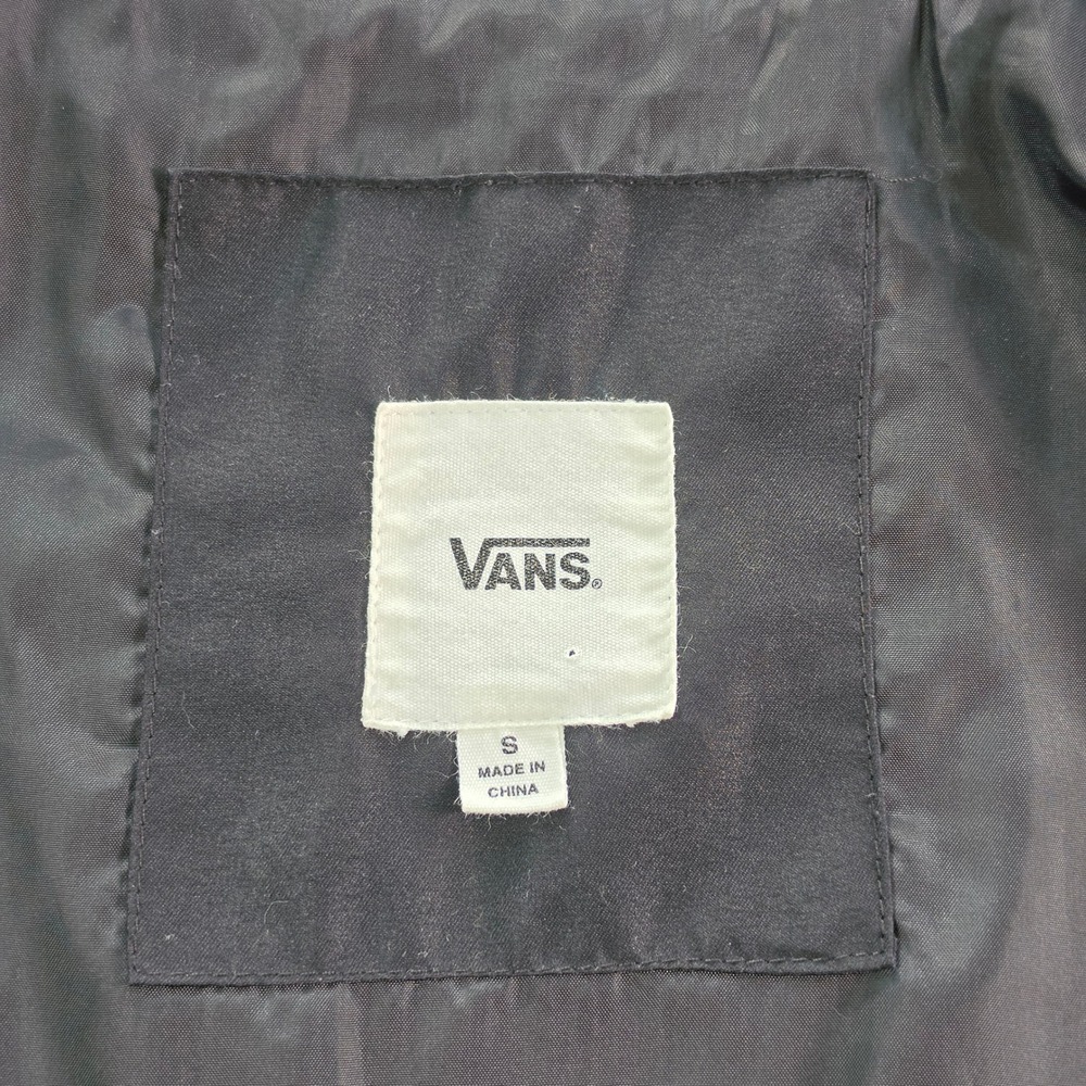 Vans Womens Puffer Vest Black Chevron Quilted Full Zip Sleeveless Jacket Small - Picture 7 of 7